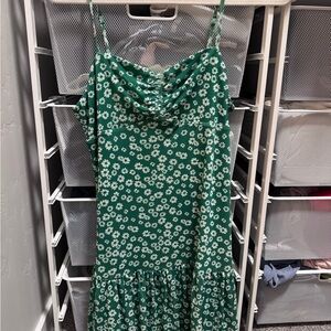 Urban Outfitters Green Floral Mini Sundress